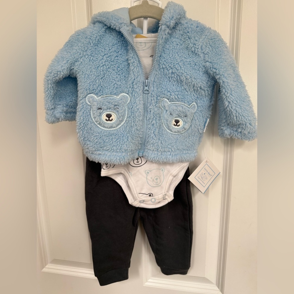 Tattle Tails Blue Bear Jacket and Onesie Set